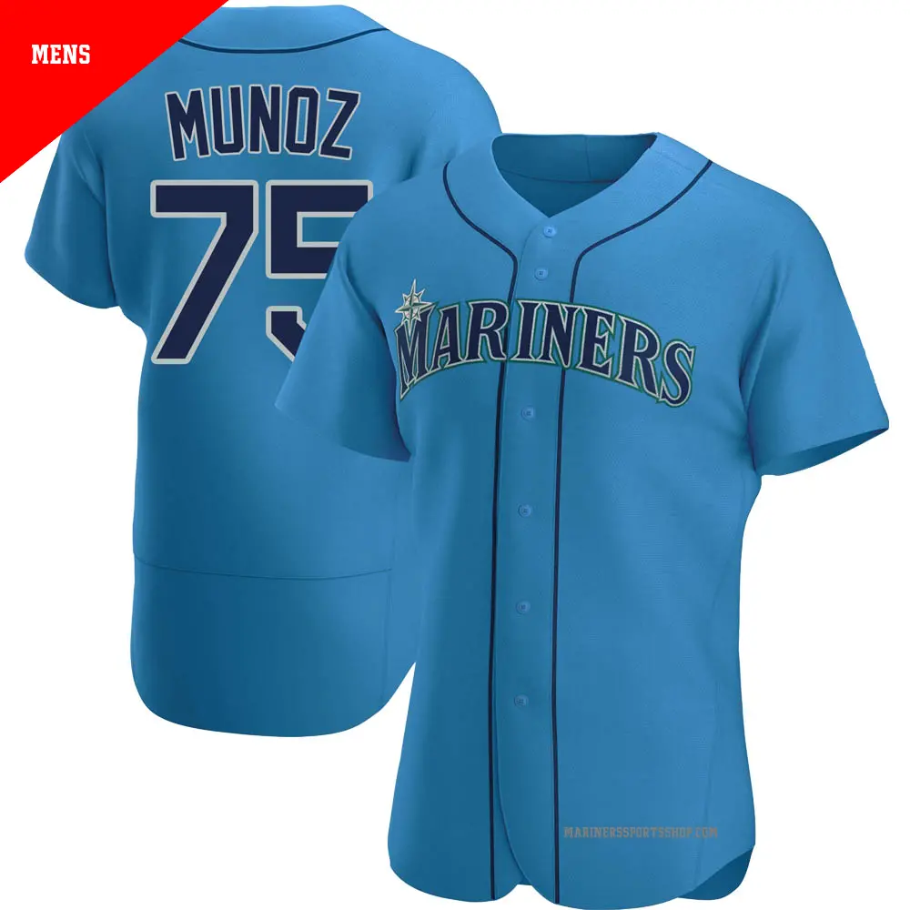 Men's ＃75 Andres Munoz Seattle Mariners Royal Authentic Alternate Jersey